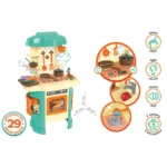 Bucătărie pentru copii în set cu accesorii, cu abur, lumină și sunet, Technok (5637) - imagine 4