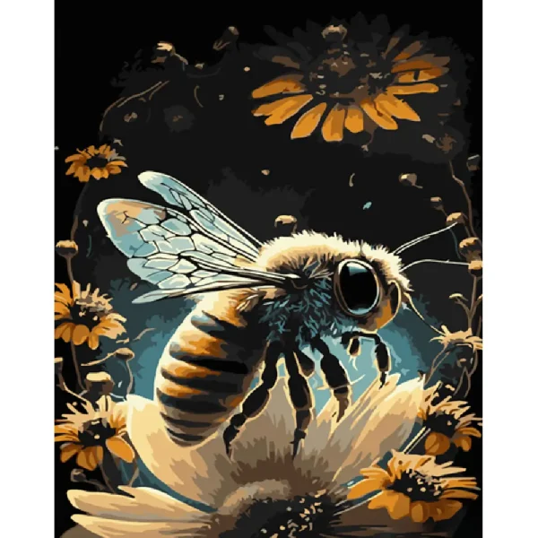 Pictura pe numere "Albina printre flori" 40x50 cm (fara cutie)(GS1003)(49917)
