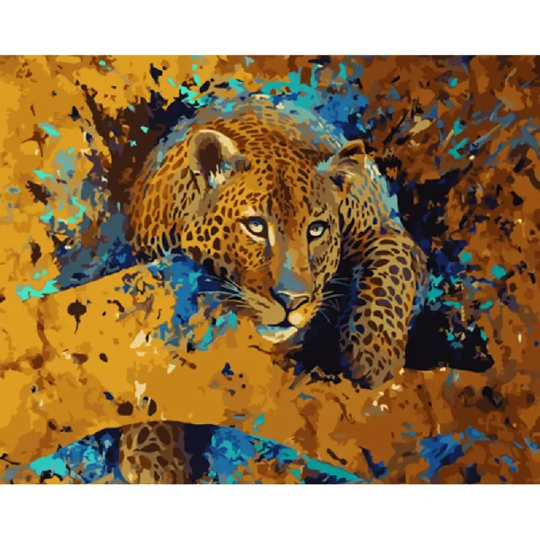Pictura pe numere "Leopard obosit" 40x50 cm (fara cutie)(GS1008)(49962)