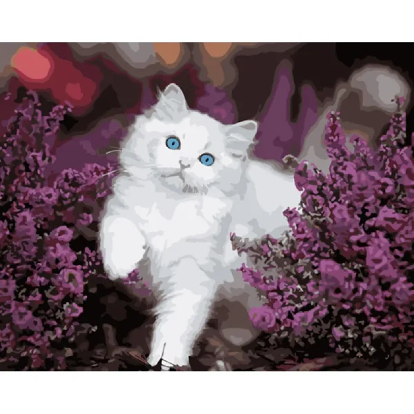 Pictura pe numere "Pisica cu ochi albastri" 40x50 cm (fara cutie)(GS1009)(49979)