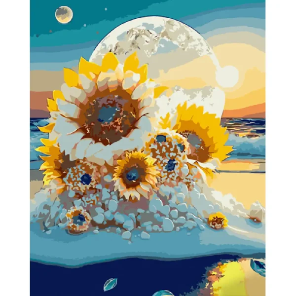 Pictura pe numere "Floarea soarelui" 40x50 cm (fara cutie)(GS1029)(50173)