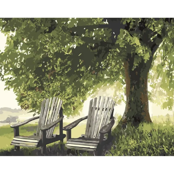 Pictura pe numere "Comfort sub copac" 40x50 cm (fara cutie)(GS1051)(50371)