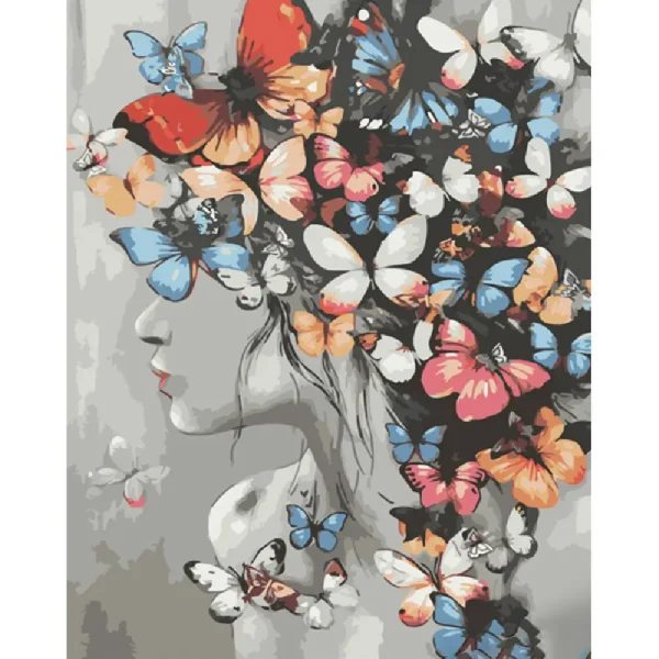Pictura pe numere "Fluturi in par" 40x50 cm (fara cutie)(GS1057)(50432)