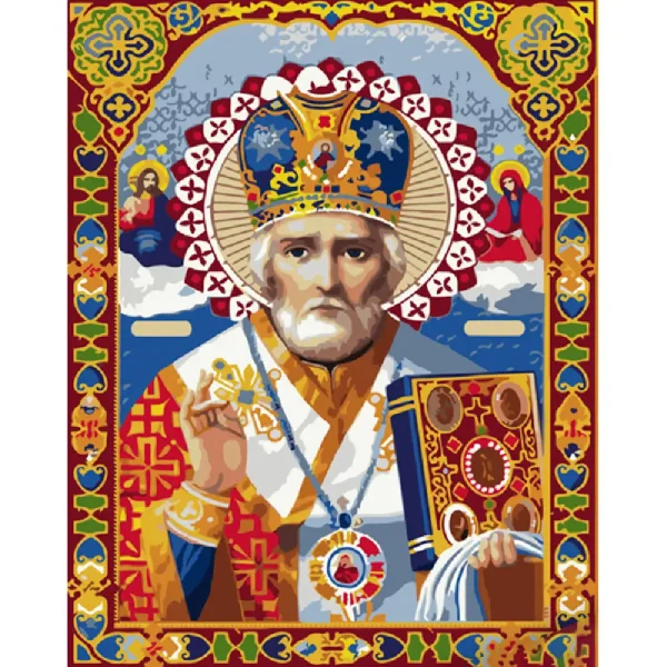 Pictura pe numere "Icoana Sf. Nicolae" 40x50 cm (fara cutie)(GS1192)(51170)