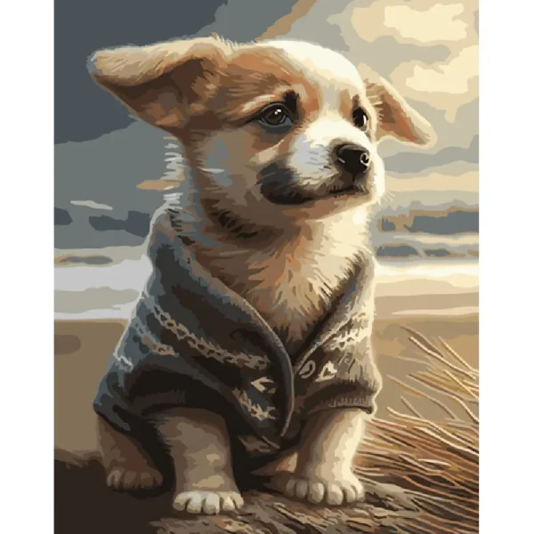 Pictura pe numere "Catelusul" 40x50 cm (fara cutie)(GS1257)(54829)