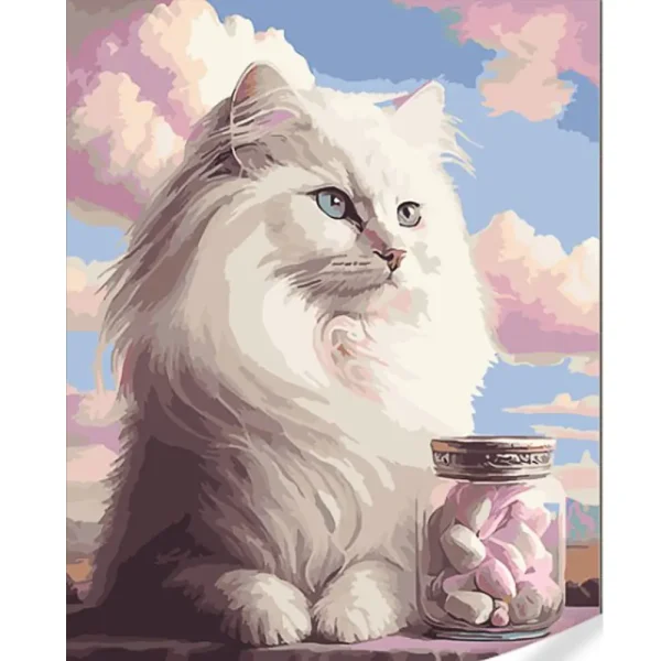 Pictura pe numere "Pisica pufoasa" 40x50 cm (fara cutie)(GS1598)(73875)