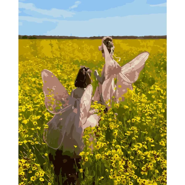 Pictura pe numere "Zânele într-un câmp înflorit" 40x50 cm (fara cutie)(GS219)(34142)