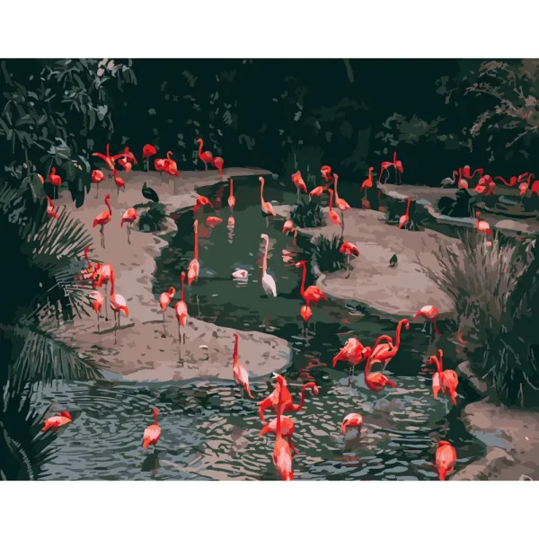 Pictura pe numere "Flamingo" 40x50 cm (fara cutie)(GS230)(34258)