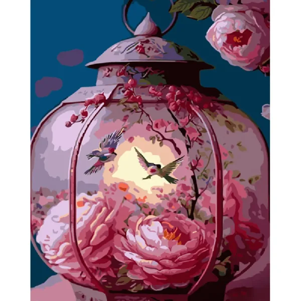 Pictura pe numere "Lanterna roz" 40x50 cm (fara cutie)(GS898)(48873)