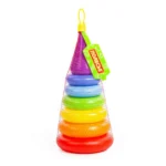 Piramidă cu inele colorate – 8 piese, Polesie (62376) - imagine 4