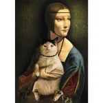 Puzzle 1000 elemente "Doamna cu pisica" - imagine 2
