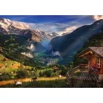 Puzzle Premium Plus 1000 elemente " Lauterbrunnen Valley, Switzerland" - imagine 2