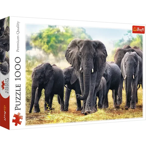Puzzle 1000 elemente"Elefantii africani"