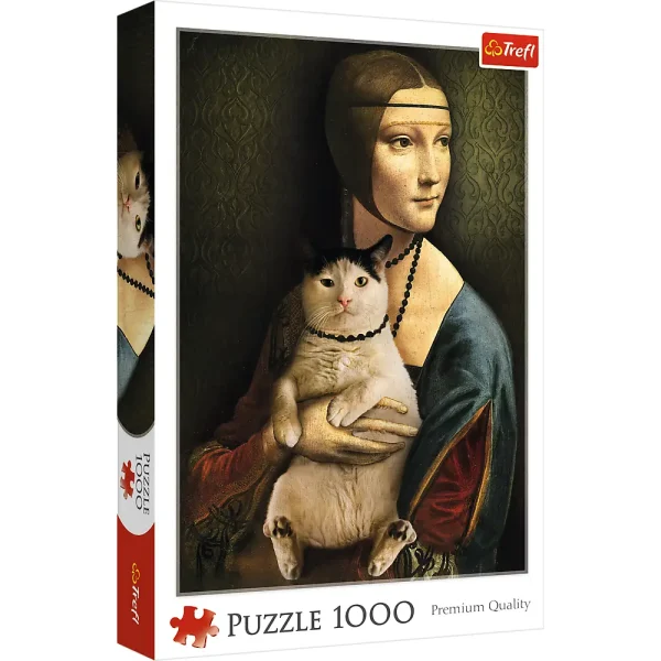 Puzzle 1000 elemente "Doamna cu pisica"