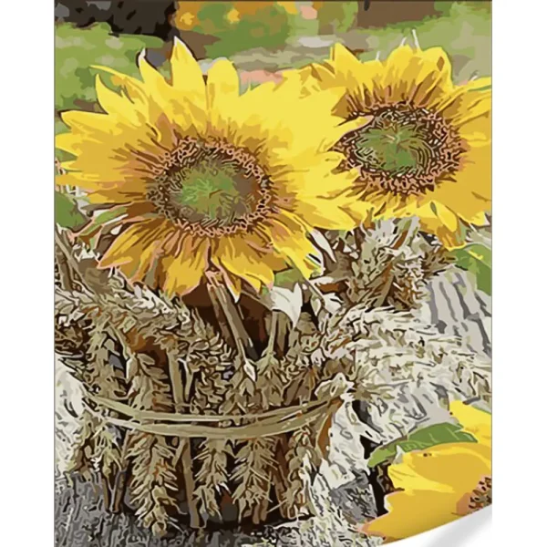 Pictura pe numere "Buchet de floarea soarelui" 40x50 cm (fara cutie)(GS1632)(74063)