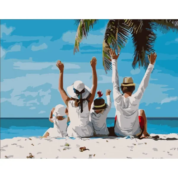 Pictura pe numere "Vacanta in familie" 40x50 cm (fara cutie)(HH003)(39994)