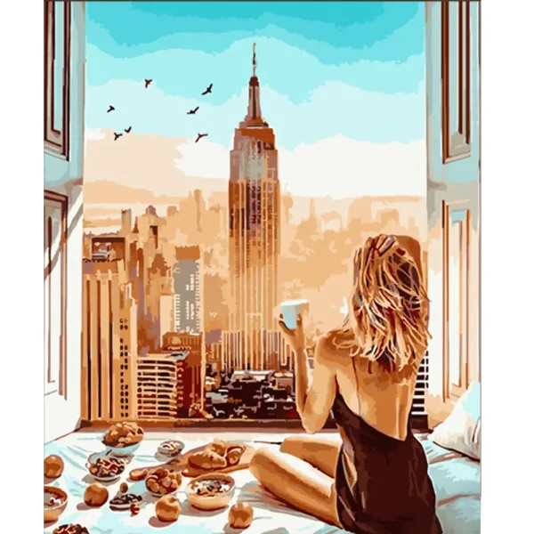 Pictura pe numere "Dimineata in New York" 40x50 cm (fara cutie)(HH034)(40303)