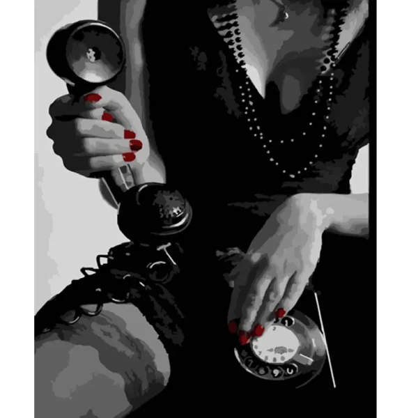 Pictura pe numere "Femeie cu telefon" 40x50 cm (fara cutie)(HH035)(40310)