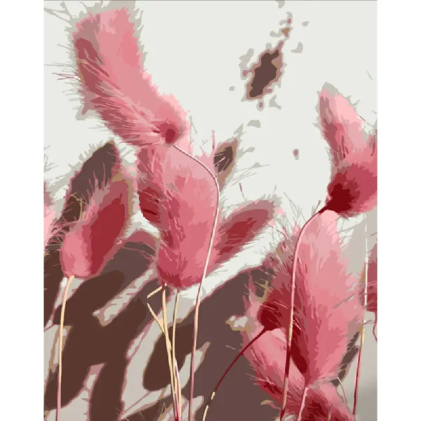 Pictura pe numere "Flori roz" 40x50 cm (fara cutie)(DY395)(53723)