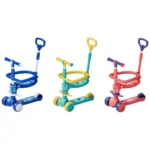 Trotinetă pentru copii 6 în 1 cu scaun, mâner parental, roți luminoase și muzică, 3 culori, RTM Scooter (JSC366) - imagine 4