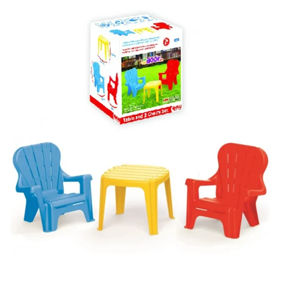 Masa cu 2 scaune din plastic