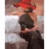 (03529)Tablou pe numere Doamnă cu un pahar de vin 40x50 (03529)