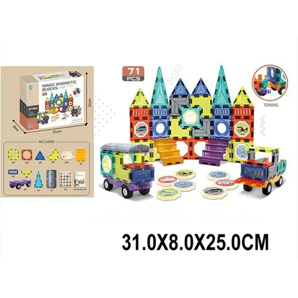 R24B /25 (11102) Jucarie constructor pe magnet 71elem.