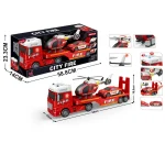 Trailer cu lumini si sunete cu inertie in set cu elicopter si masina (12747)