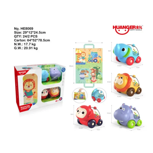 R22B /29 (18318) Jucarie animale-masinute in set cu covoras HE8069 (D1R6C)
