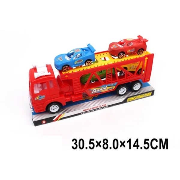 R24B / 3 (R 1A /13) (19816) Jucarie camion in set cu 4 masinute plastic (84K)(G1)