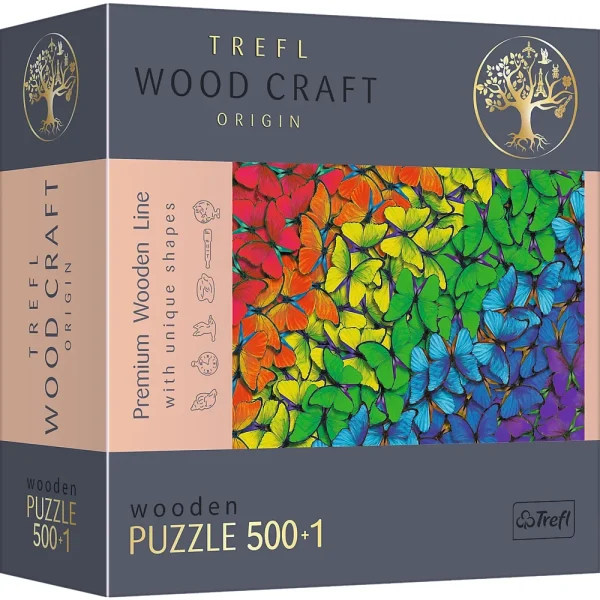 Puzzle din lemn 501elem. "Fluturasii colorati"