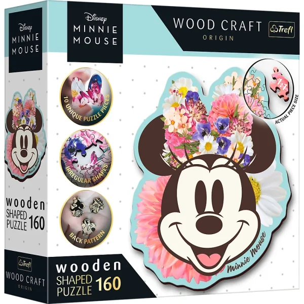 Puzzle din lemn 160 elemente "Minnie Mouse elegantă"