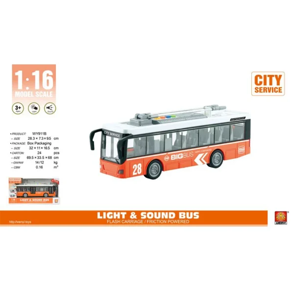 PR 1A /30 (29114) Jucarie troleibuz pe baterii WY911B