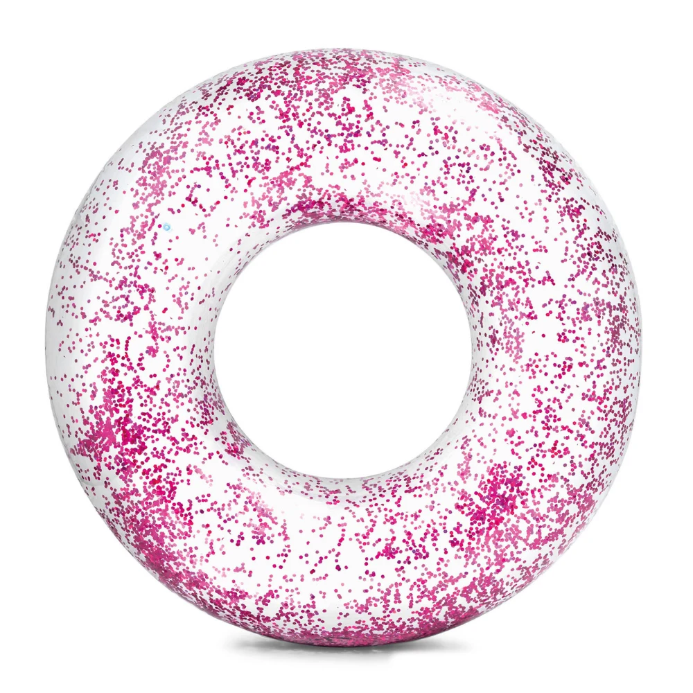 56274(1) Colac gonflabil de înot Sparkling Glitter, 107x27 cm, max. 100 kg, 9+ ani, Intex (56274) - imagine 1