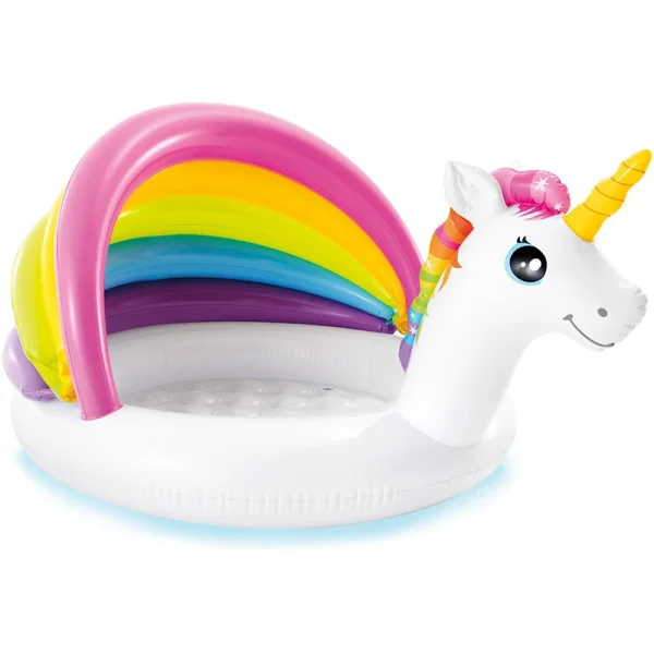 INTEX Piscină gonflabilă pentru copii cu baldachin “ Unicorn ” 127x102x69 cm, 45 L, 1-3 ani