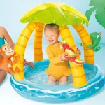 INTEX Piscină gonflabilă pentru copii cu baldachin „Palmierii pe insulă” 102х86 cm, 45 L, 1-3 ani - imagine 2