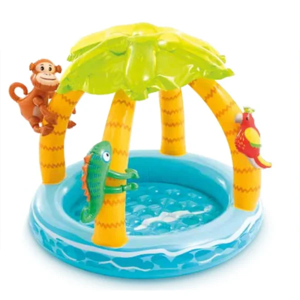 INTEX Piscină gonflabilă pentru copii cu baldachin „Palmierii pe insulă” 102х86 cm, 45 L, 1-3 ani
