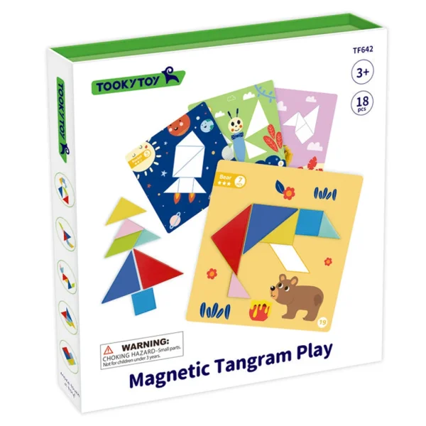 (71182) Jucarie tangram din lemn cu magnet TF642