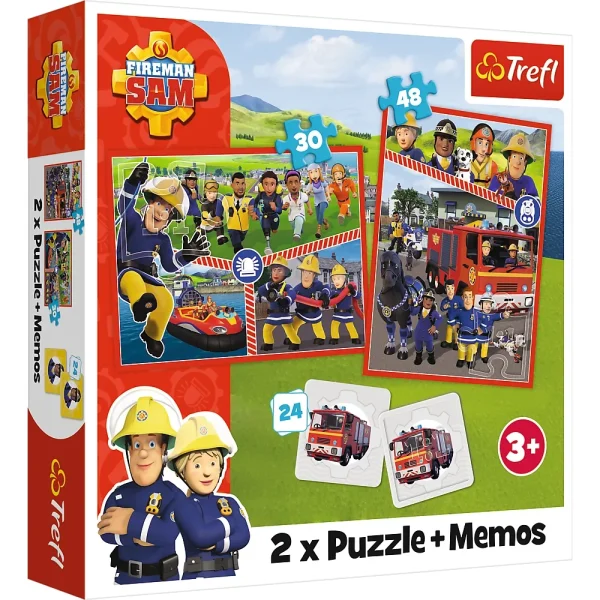 (93334) Puzzle 2in1+Memos"Pompierul Sam si echipa lui"
