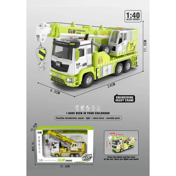 Jucarie tractor din metal cu muz/lum.