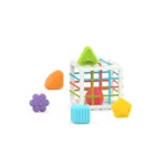 Cub educativ Montessori cu sorter de forme, Huanger HE0222 (18707)