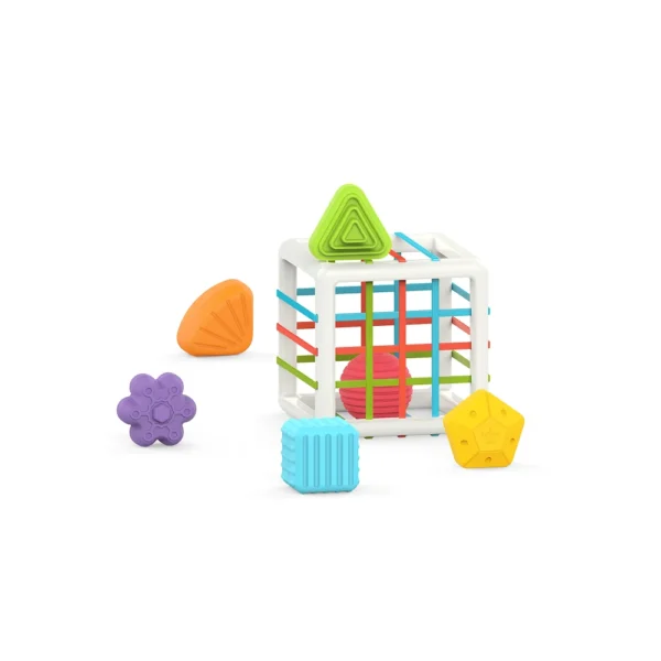 Cub educativ Montessori cu sorter de forme, Huanger HE0222 (18707)