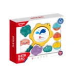 Set jucării de baie cu plasă de pescuit și animăluțe, Huanger HE0249 - imagine 3