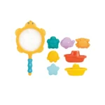 Set jucării de baie cu plasă de pescuit, animăluțe și bărcuțe, Huanger HE0265