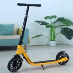 Trotinetă pentru copii cu 2 roți, ghidon reglabil și frână de picior, galben, RTM Scooter (66993) - imagine 2