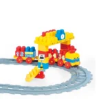 Set tren cu șină și blocuri de construcție 58 piese, Dolu - imagine 2