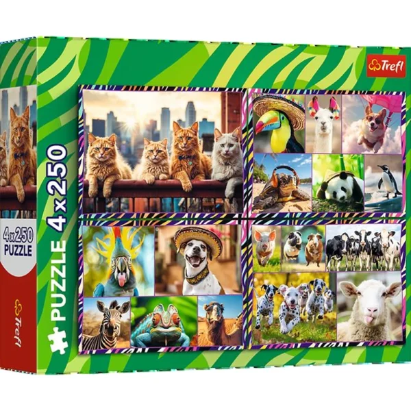 Puzzle 4 x 250 "Animale dragute"