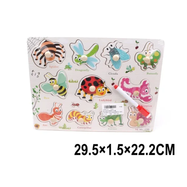 (47748) Jucarie puzzle din lemn+ tabla de desen