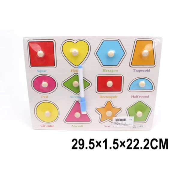 (47892) Jucarie puzzle din lemn+ tabla de desen