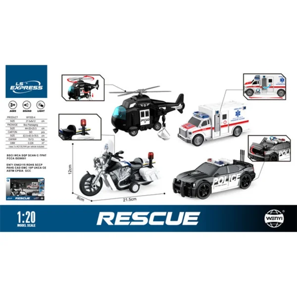 (50040) Jucarie masina de politie pe baterii WY500-4